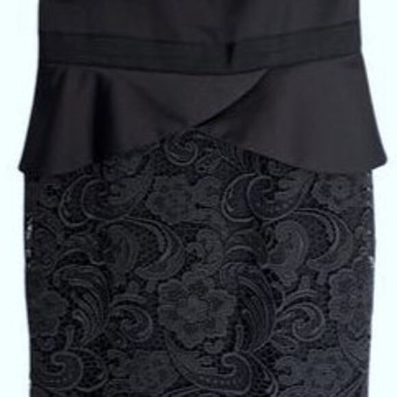 BCBGMaxazria Dress Womens Size 12 Black Lace Pencil Strapless Cocktail NWT - Picture 7 of 8